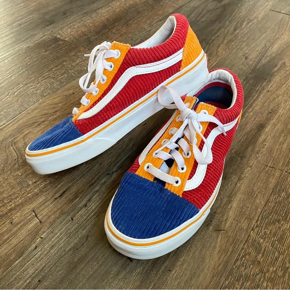 Corduroy color block Vans Lowtop sneakers